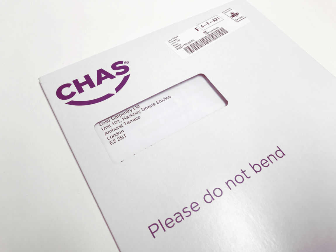 CHAS accredited carpentry contractor letter