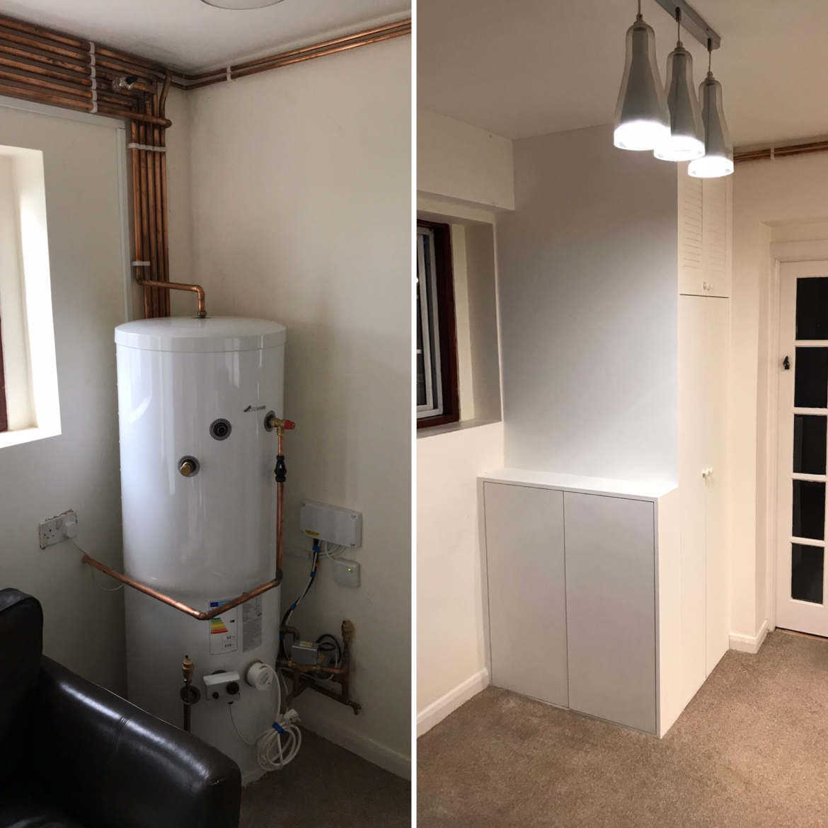 installed boiler cupboard