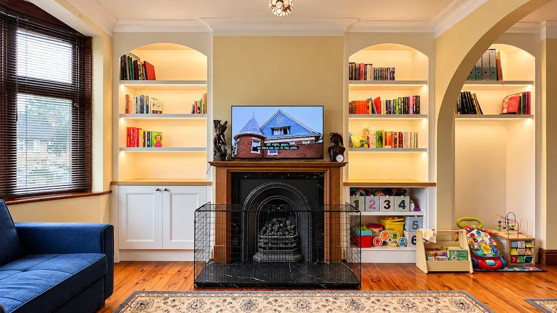 arched bespoke bookcase