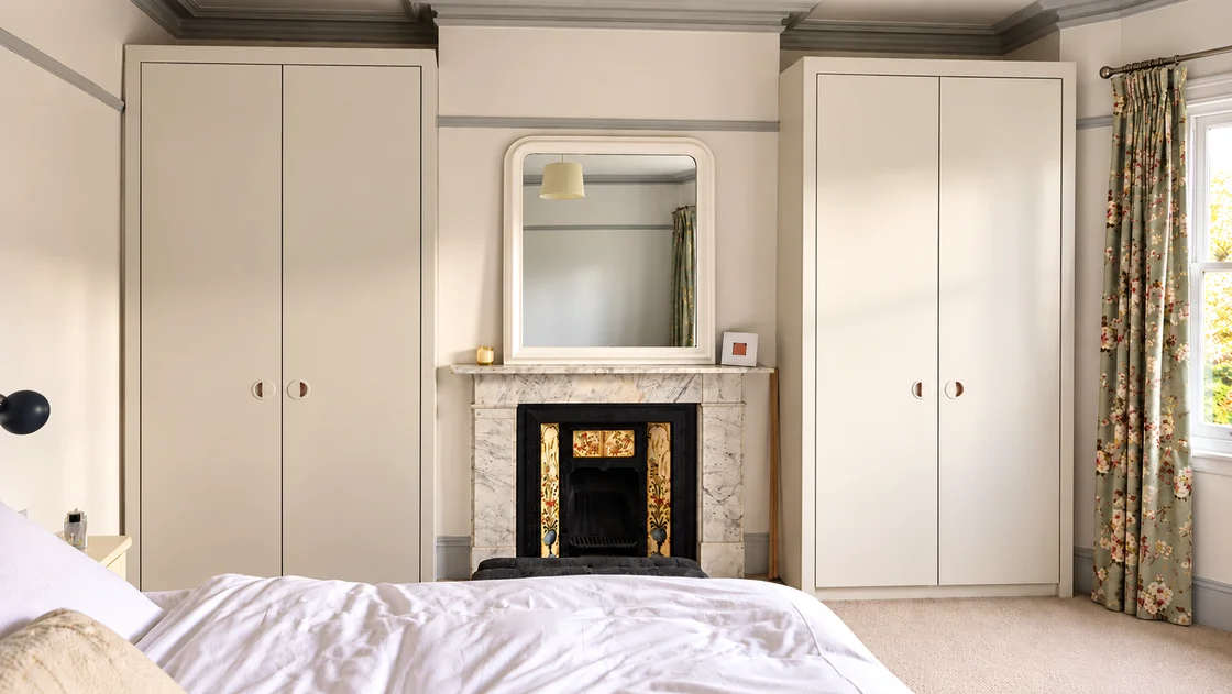 bespoke fitted wardrobes in bedroom alcoves