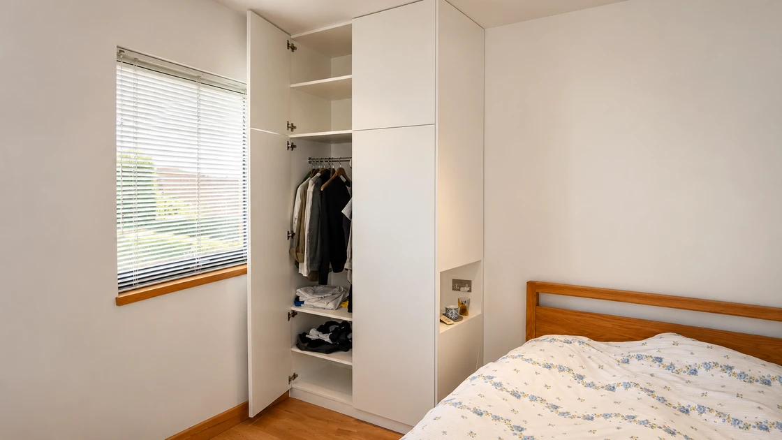 modern bedside fitted wardrobe