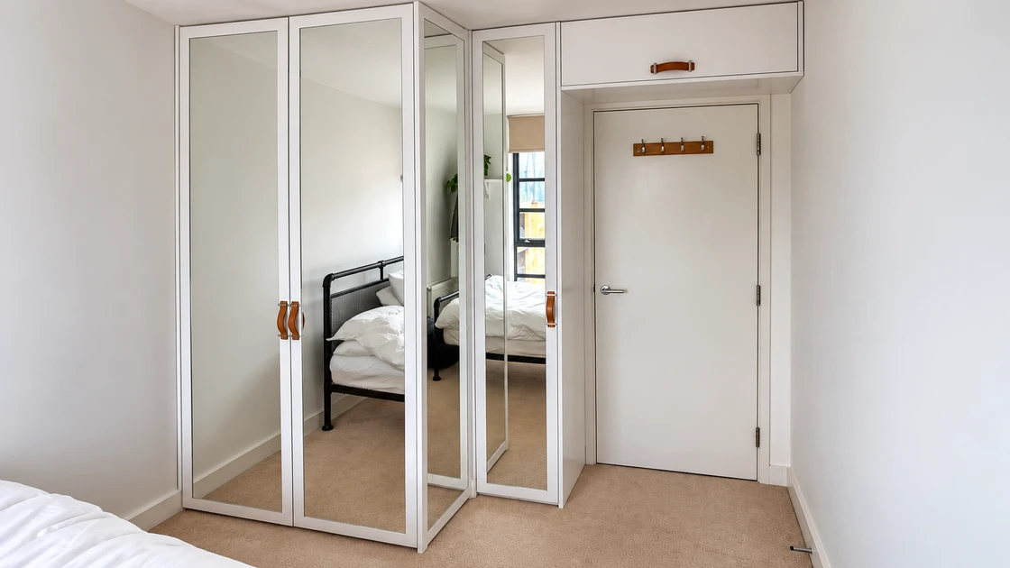 mirror doors modern bespoke fitted wardrobe