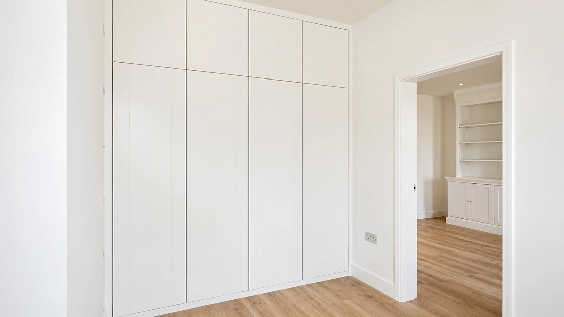 elegant white bespoke fitted wardrobe