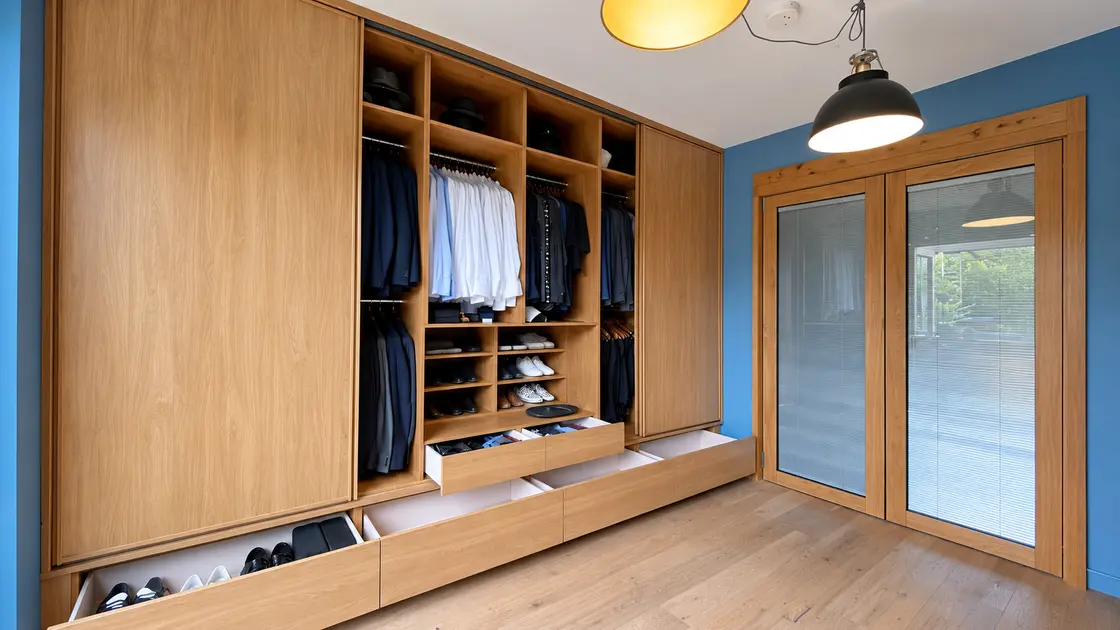 sliding doors wardrobe with drawers
