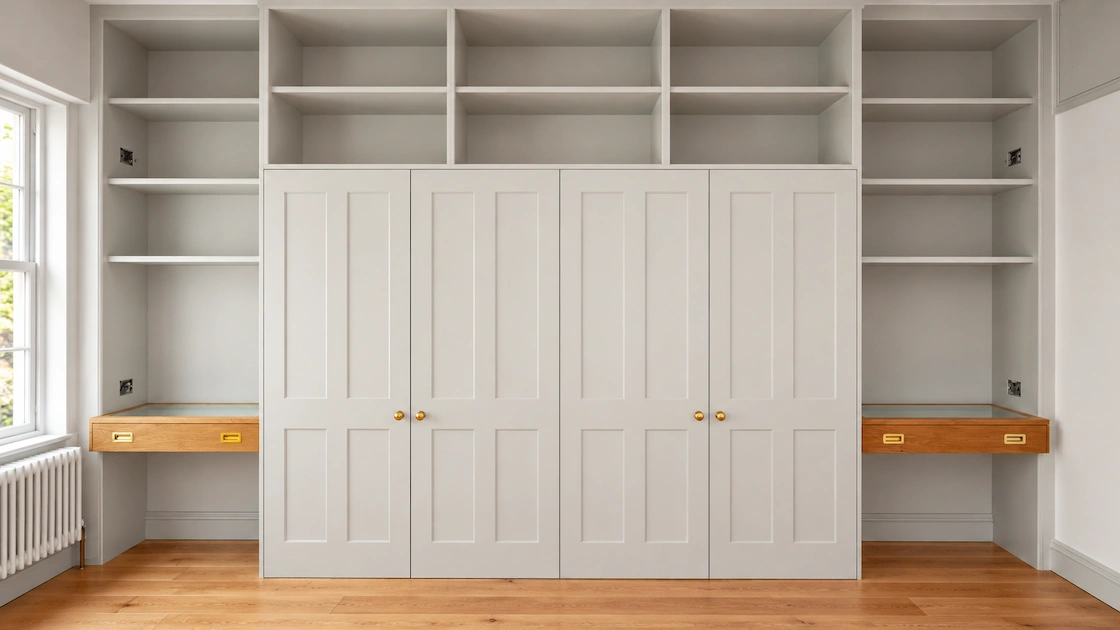 symmetrical wardrobe with dressing tables