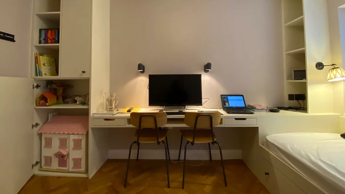 Compact home office with modern furnishings