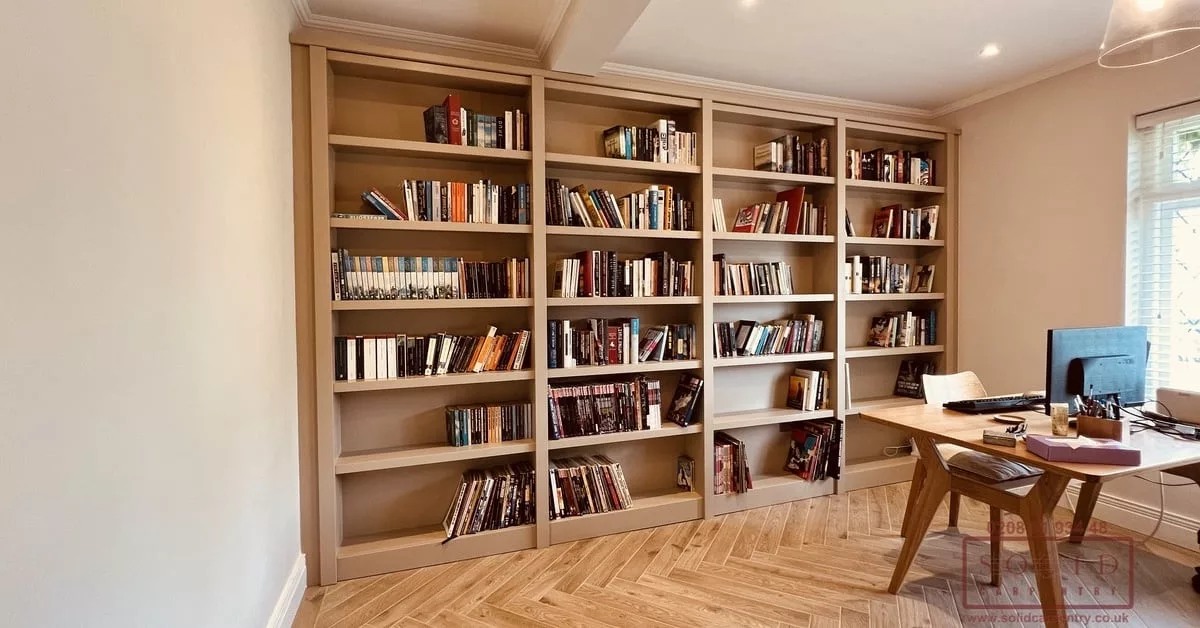painted bespoke made bookcase