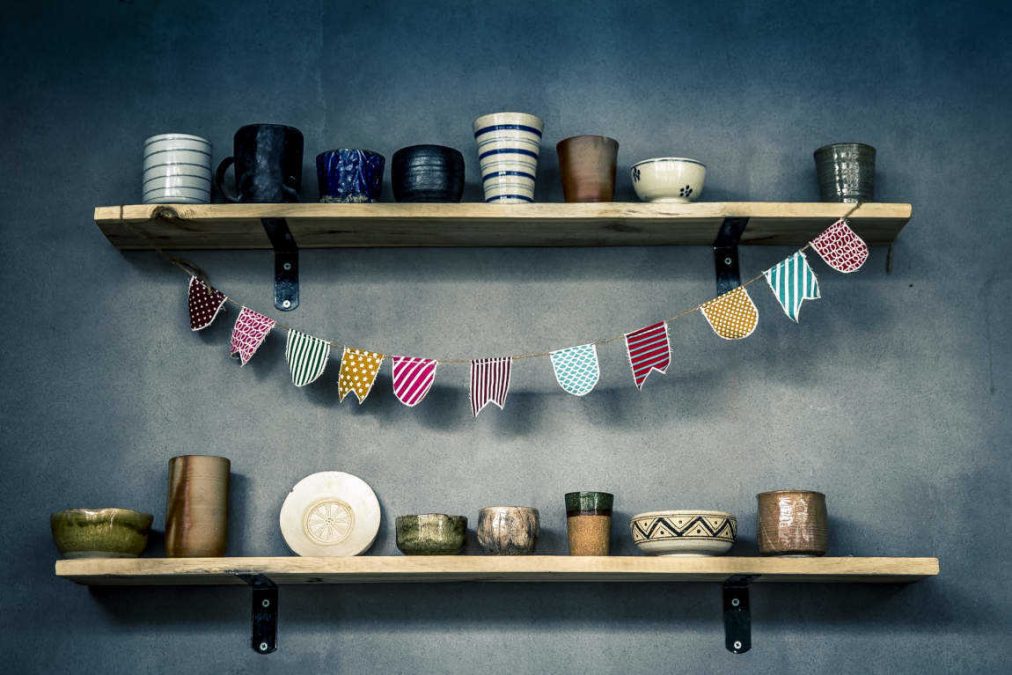 shelves with brackets