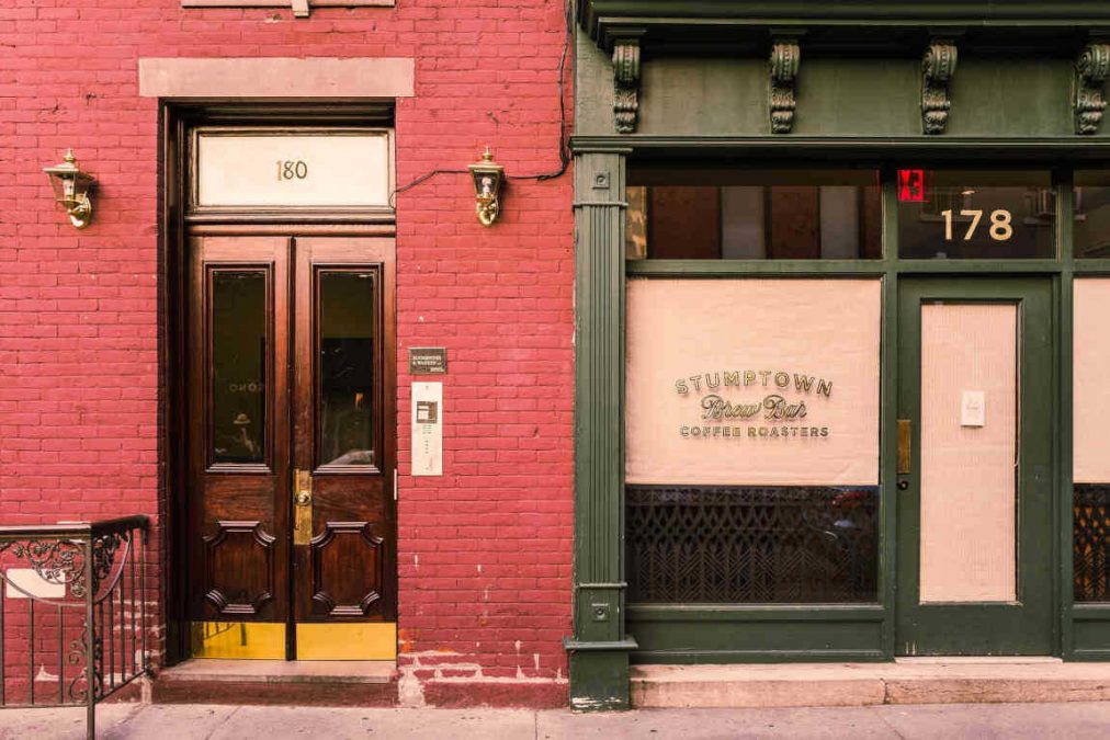 painted timber shop front