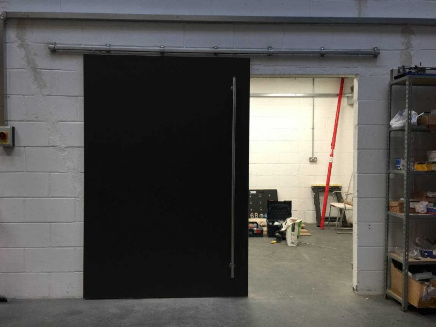 opened sliding doors