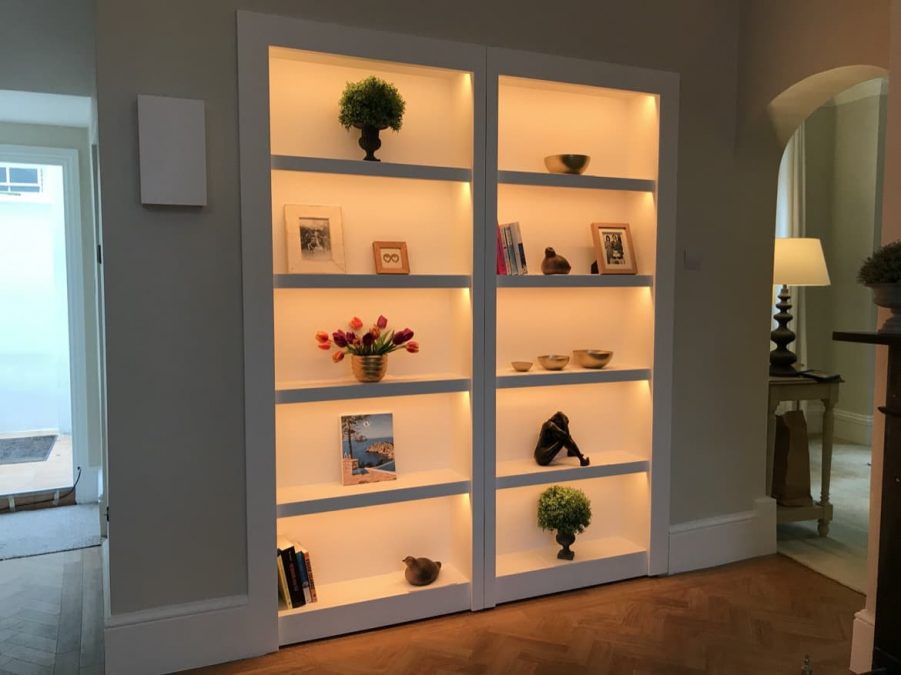 illuminated bookcase